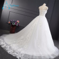 Tulle Einfache elegante Spitze Appliques Sexy weißes Hochzeitskleid